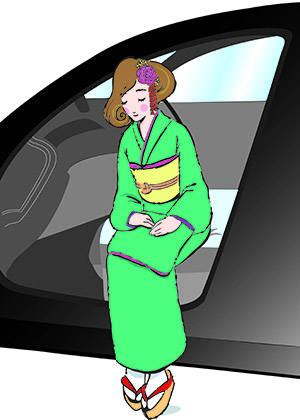 車の昇降注意